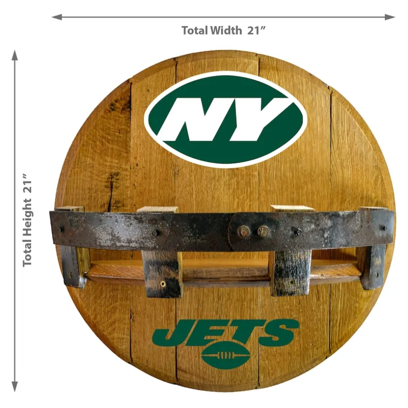 Furniture^New York Jets Imperial 21'' Reclaimed Oak Bar Shelf
