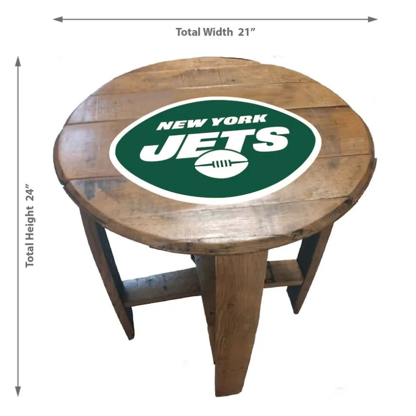 Furniture^New York Jets Imperial Oak Barrel Table