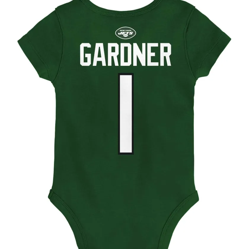 Rompers^New York Jets Infant Ahmad Sauce Gardner Green Mainliner Player Name & Number Bodysuit