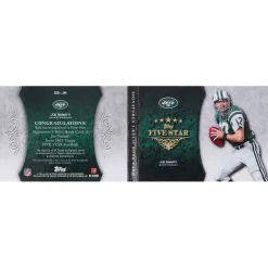 Trading Cards^New York Jets Joe Namath Autographed 2010 Topps Five Star Triple Relic #SB-JN #1/1 Card