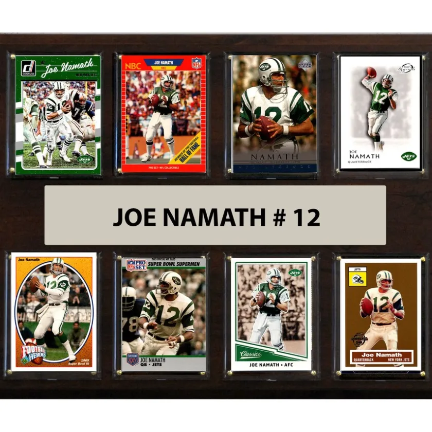 Trading Cards^New York Jets Joe Namath 12" X 15" Trading Card Plaque