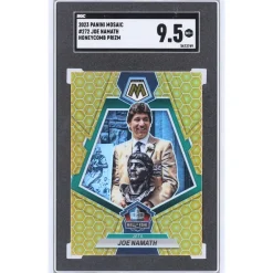 Trading Cards^New York Jets Joe Namath 2023 Panini Mosaic Honeycomb Case Hit #272 SGC Authenticated 9.5 Card