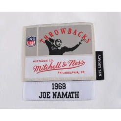 Autographed Items|Collectible Jerseys^New York Jets Joe Namath Autographed White Mitchell & Ness Replica Jersey