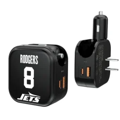Phone Cases|Electronics^New York Jets Keyscaper Aaron Rodgers Ready 2-in-1 USB Charger