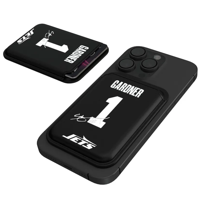 Checkbooks-Wallets^New York Jets Keyscaper Ahmad Sauce Gardner Black Magnetic Credit Card Wallet