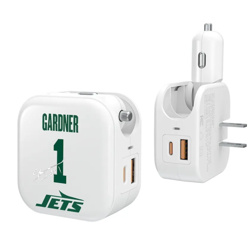 Phone Cases|Electronics^New York Jets Keyscaper Ahmad Sauce Gardner Ready 2-in-1 USB Charger