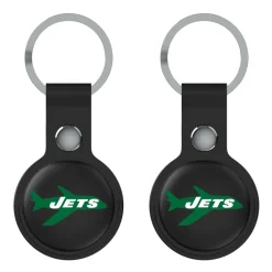 Electronics|Electronics^New York Jets Keyscaper Black Two-Pack AirTag Holders