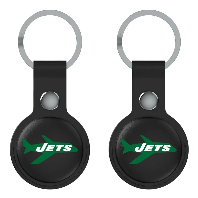 Electronics|Electronics^New York Jets Keyscaper Black Two-Pack AirTag Holders
