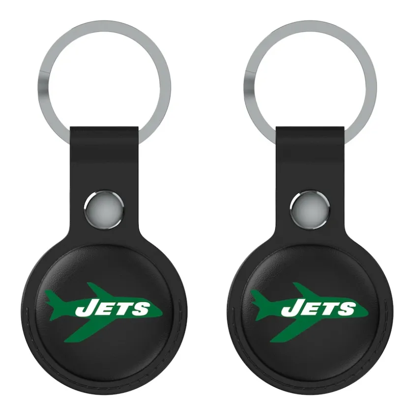Electronics|Electronics^New York Jets Keyscaper Black Two-Pack AirTag Holders
