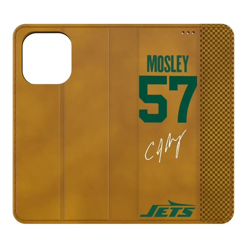 Phone Cases|Electronics^New York Jets Keyscaper C.J. Mosley Brown Folio IPhone Case