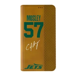 Phone Cases|Electronics^New York Jets Keyscaper C.J. Mosley Brown Folio IPhone Case