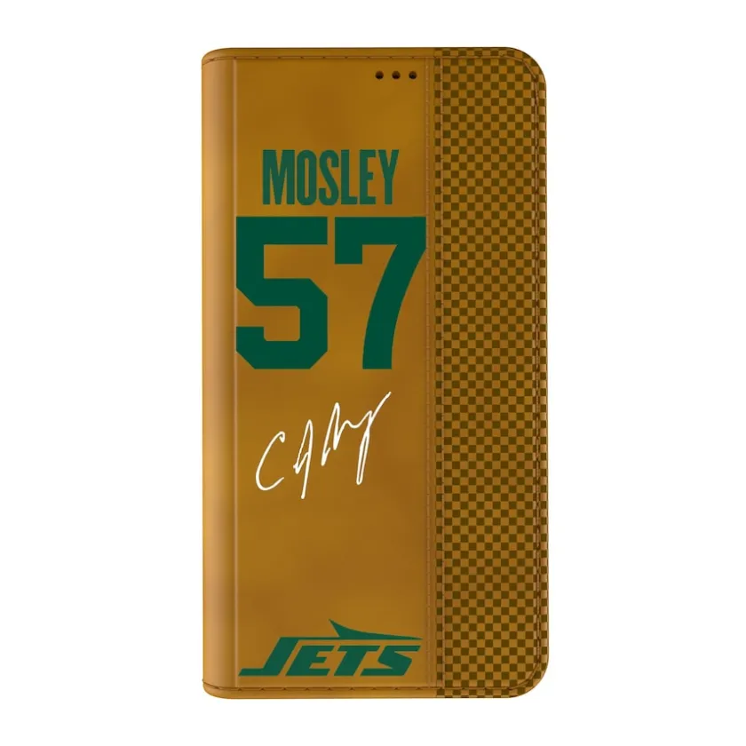 Phone Cases|Electronics^New York Jets Keyscaper C.J. Mosley Brown Folio IPhone Case