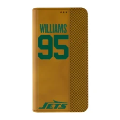 Phone Cases|Electronics^New York Jets Keyscaper Quinnen Williams Brown Folio IPhone Case