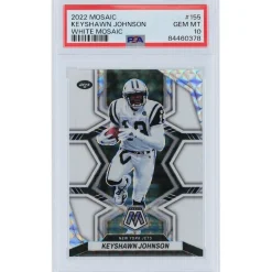 Trading Cards^New York Jets Keyshawn Johnson 2022 Panini Mosaic White Mosaic #155 #8/25 PSA Authenticated 10 Card