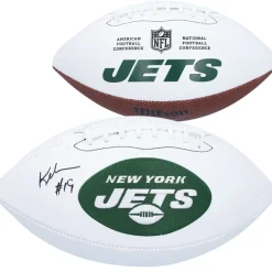 Autographed Items|Footballs^New York Jets Keyshawn Johnson Autographed Wilson White Panel Football