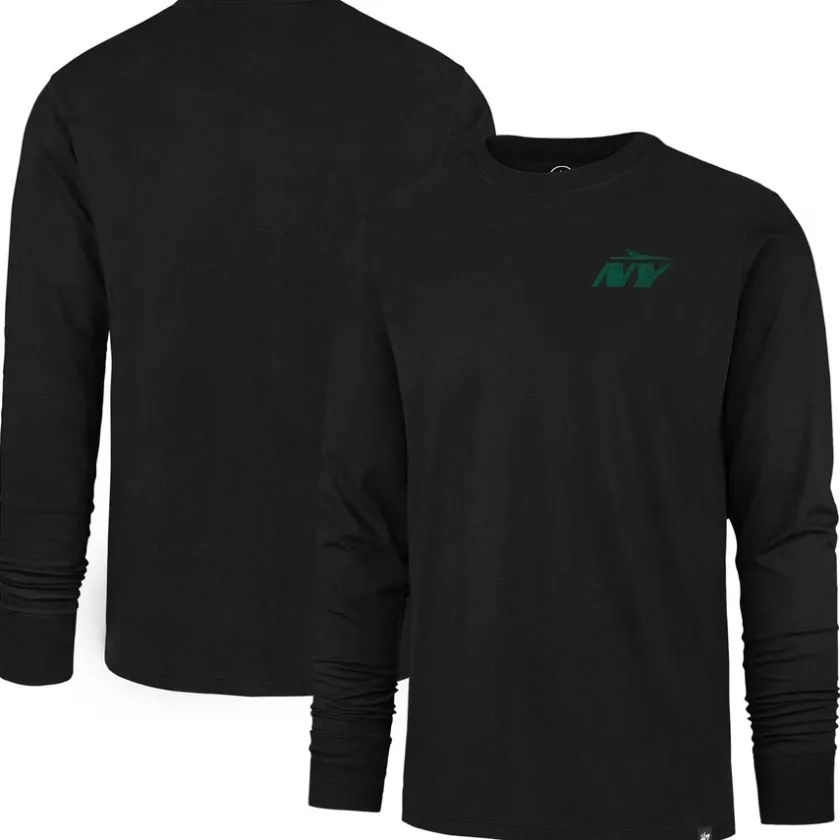 Long Sleeved^New York Jets Men's '47 Black Premier Franklin Long Sleeve T-Shirt