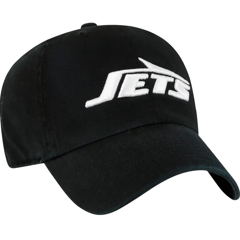 Hats|Men^New York Jets Men's '47 Black Clean Up Team Script Adjustable Hat