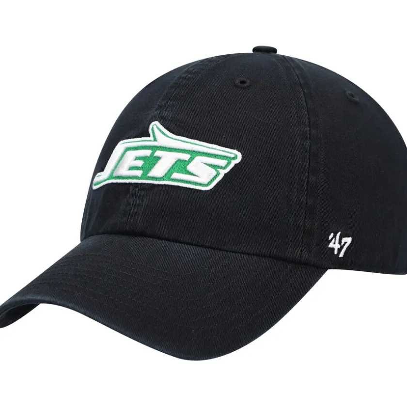 Adjustable^New York Jets Men's '47 Black Clean Up Legacy Adjustable Hat