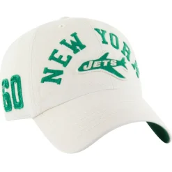 Adjustable^New York Jets Men's '47 Cream Throwback Clubhouse Faber Clean Up Adjustable Hat