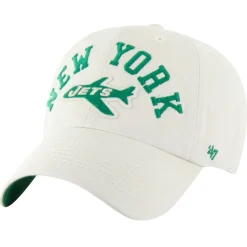 Adjustable^New York Jets Men's '47 Cream Throwback Clubhouse Faber Clean Up Adjustable Hat