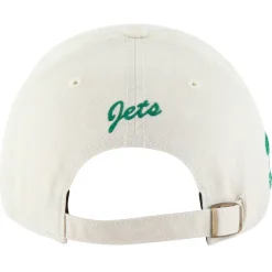 Adjustable^New York Jets Men's '47 Cream Throwback Clubhouse Faber Clean Up Adjustable Hat