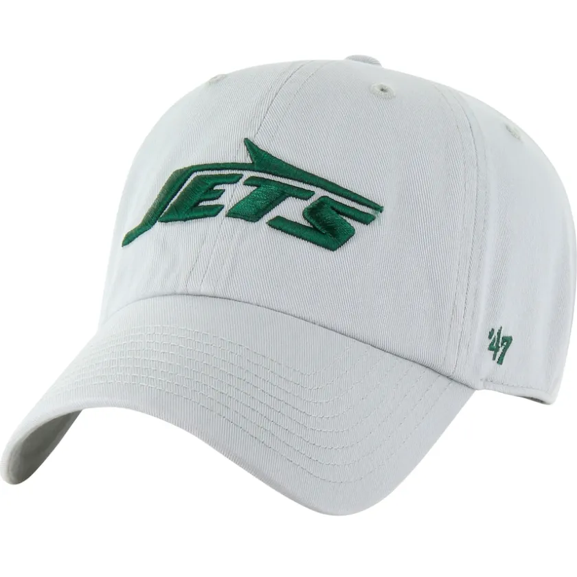 Hats|Men^New York Jets Men's '47 Gray Team Clean Up Adjustable Hat