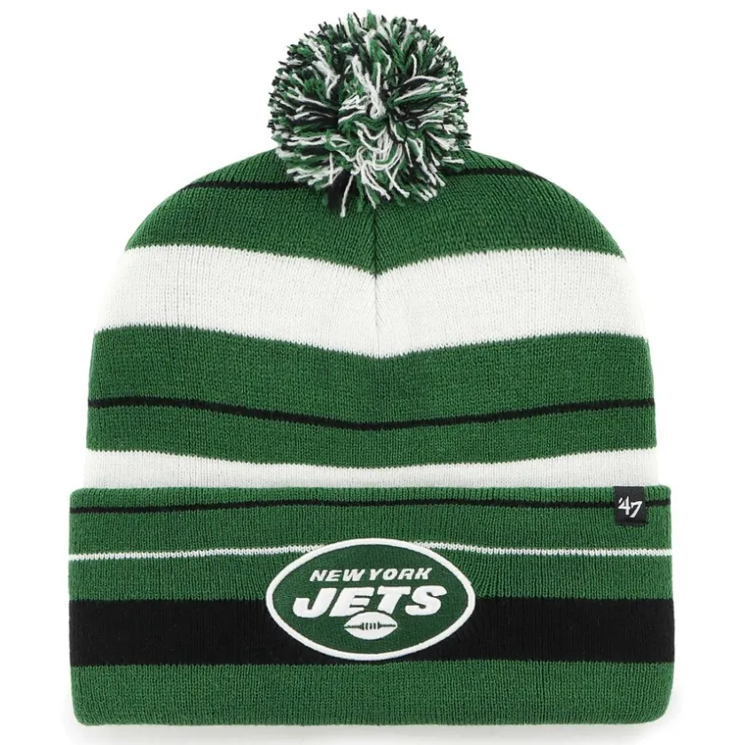 Knit^New York Jets Men's '47 Green Powerline Cuffed Knit Hat With Pom