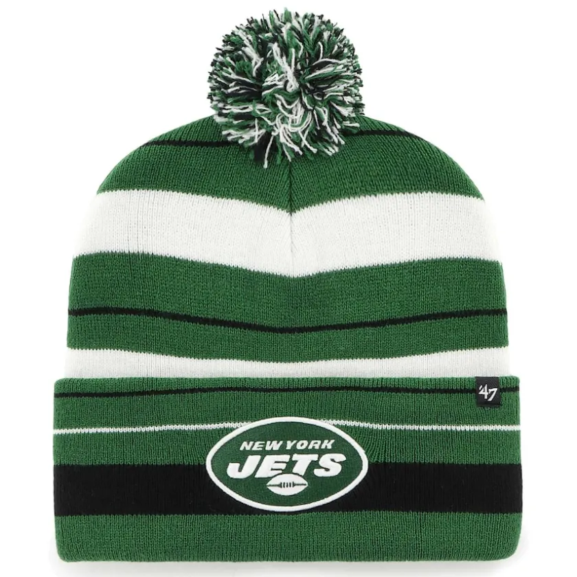 Knit^New York Jets Men's '47 Green Powerline Cuffed Knit Hat With Pom