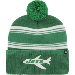Knit^New York Jets Men's '47 Green Fadeout Cuffed Knit Hat With Pom