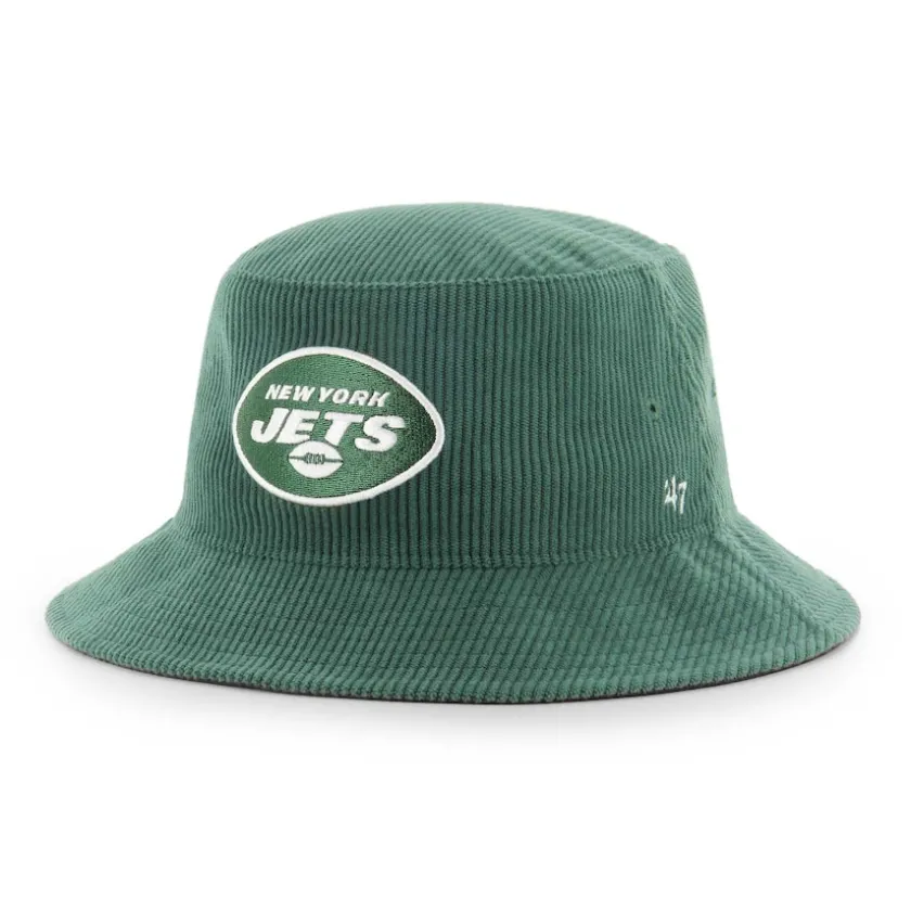 Bucket^New York Jets Men's '47 Green Thick Cord Bucket Hat