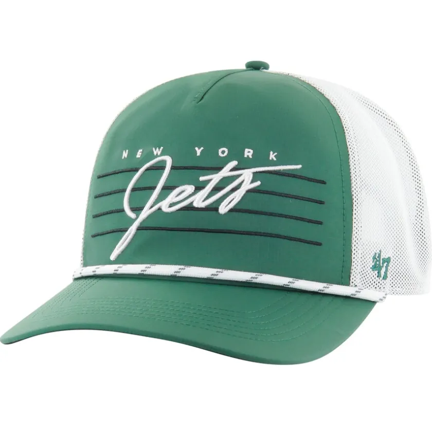 Hats|Men^New York Jets Men's '47 Green/White Downburst Relaxed Hitch Trucker Adjustable Hat