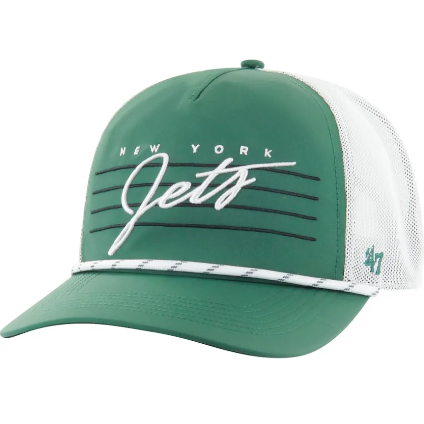 Hats|Men^New York Jets Men's '47 Green/White Downburst Relaxed Hitch Trucker Adjustable Hat