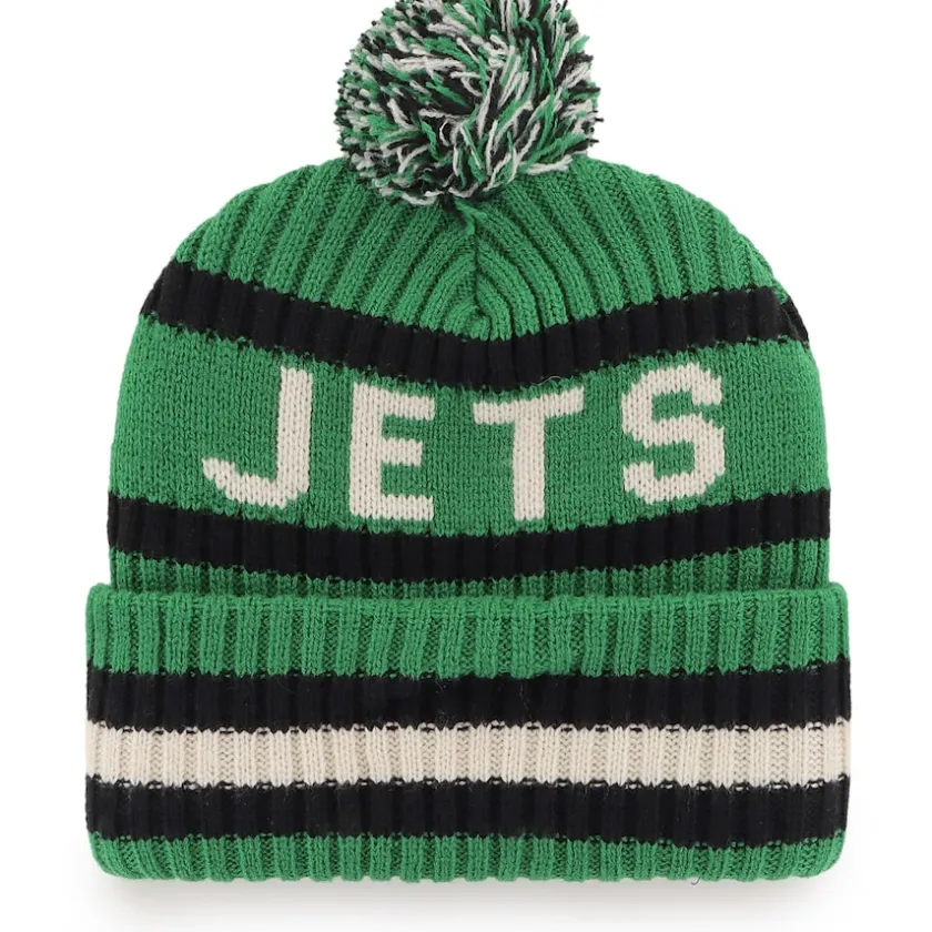 Hats|Men^New York Jets Men's '47 Kelly Green Legacy Bering Cuffed Knit Hat With Pom