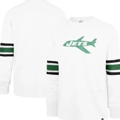 Long Sleeved^New York Jets Men's '47 White Gridiron Throwback Premier Brex Long Sleeve T-Shirt