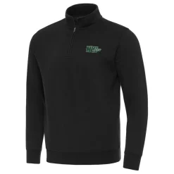 Jackets|Sweatshirts & Fleece^New York Jets Men's Antigua Black Victory Quarter-Zip Sweatshirt