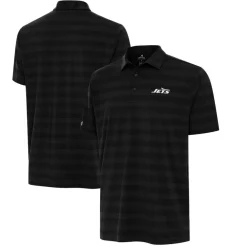 Polos|Big & Tall^New York Jets Men's Antigua Black Big & Tall Tunnel Polo