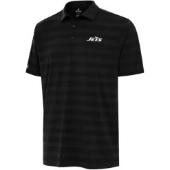 Polos|Big & Tall^New York Jets Men's Antigua Black Big & Tall Tunnel Polo