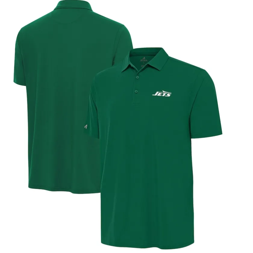 Polos^New York Jets Men's Antigua Green Era Polo
