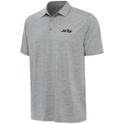 Polos^New York Jets Men's Antigua Heather Gray Layout Polo