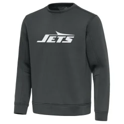 Jackets^New York Jets Men's Antigua Pewter Relevant Lightweight Pullover Sweatshirt