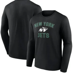 Long Sleeved^New York Jets Men's Black Victory Arch Long Sleeve T-Shirt
