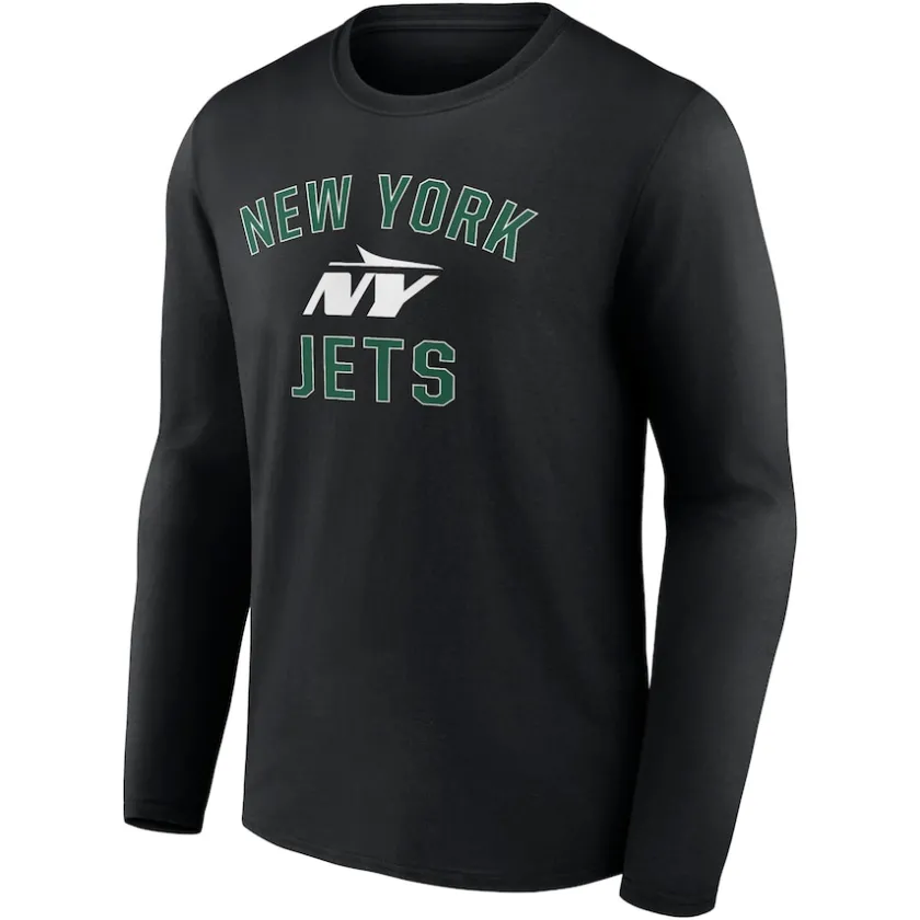 Long Sleeved^New York Jets Men's Black Victory Arch Long Sleeve T-Shirt