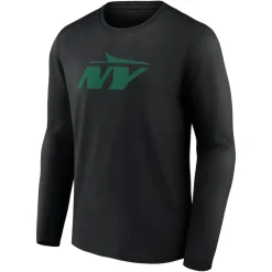 Long Sleeved^New York Jets Men's Black Secondary Logo Long Sleeve T-Shirt