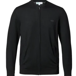 Sweaters & Dress Shirts|Sweatshirts & Fleece^New York Jets Men's Charles Tyrwhitt Black Merino Full-Zip Sweater