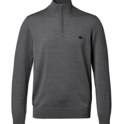 Sweaters & Dress Shirts|Sweatshirts & Fleece^New York Jets Men's Charles Tyrwhitt Gray Merino Quarter-Zip Pullover Sweater