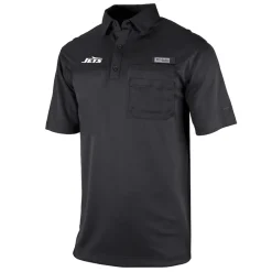 Polos^New York Jets Men's Columbia Black Omni-Wick Flycaster Pocket Polo