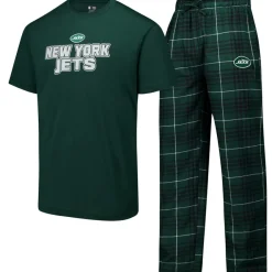 Underwear & Sleepwear^New York Jets Men's Concepts Sport Green/Black Vector T-Shirt & Flannel Pants Sleep Set
