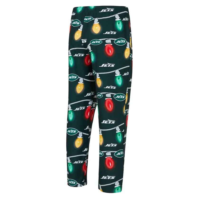 Underwear & Sleepwear^New York Jets Men's Concepts Sport Hunter Green Garland Knit Raglan Long Sleeve T-Shirt And Pants Set