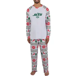 Underwear & Sleepwear^New York Jets Men's Concepts Sport Gray Tidings Knit Long Sleeve Top & Pants Pajama Set