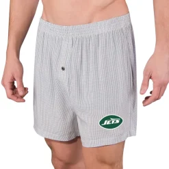 Underwear & Sleepwear^New York Jets Men's Concepts Sport Gray/White Melody Boxers
